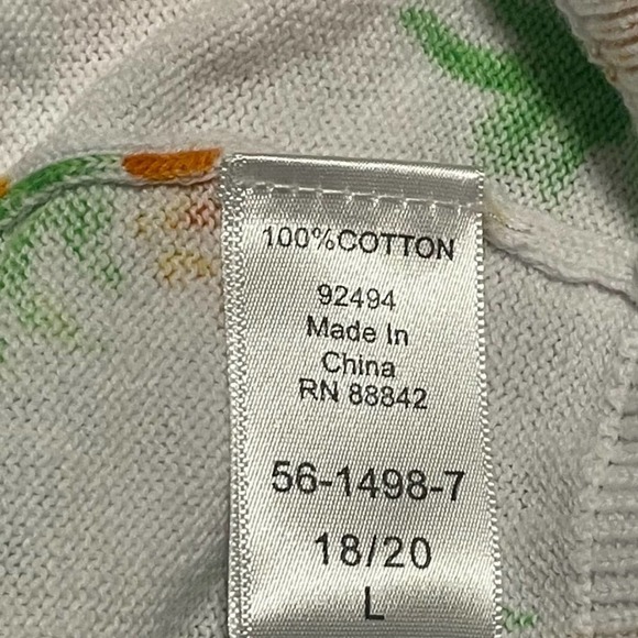 Woman Within Cotton Pineapple Short Sleeve Cardigan Sz 18/20 - Picture 5 of 7